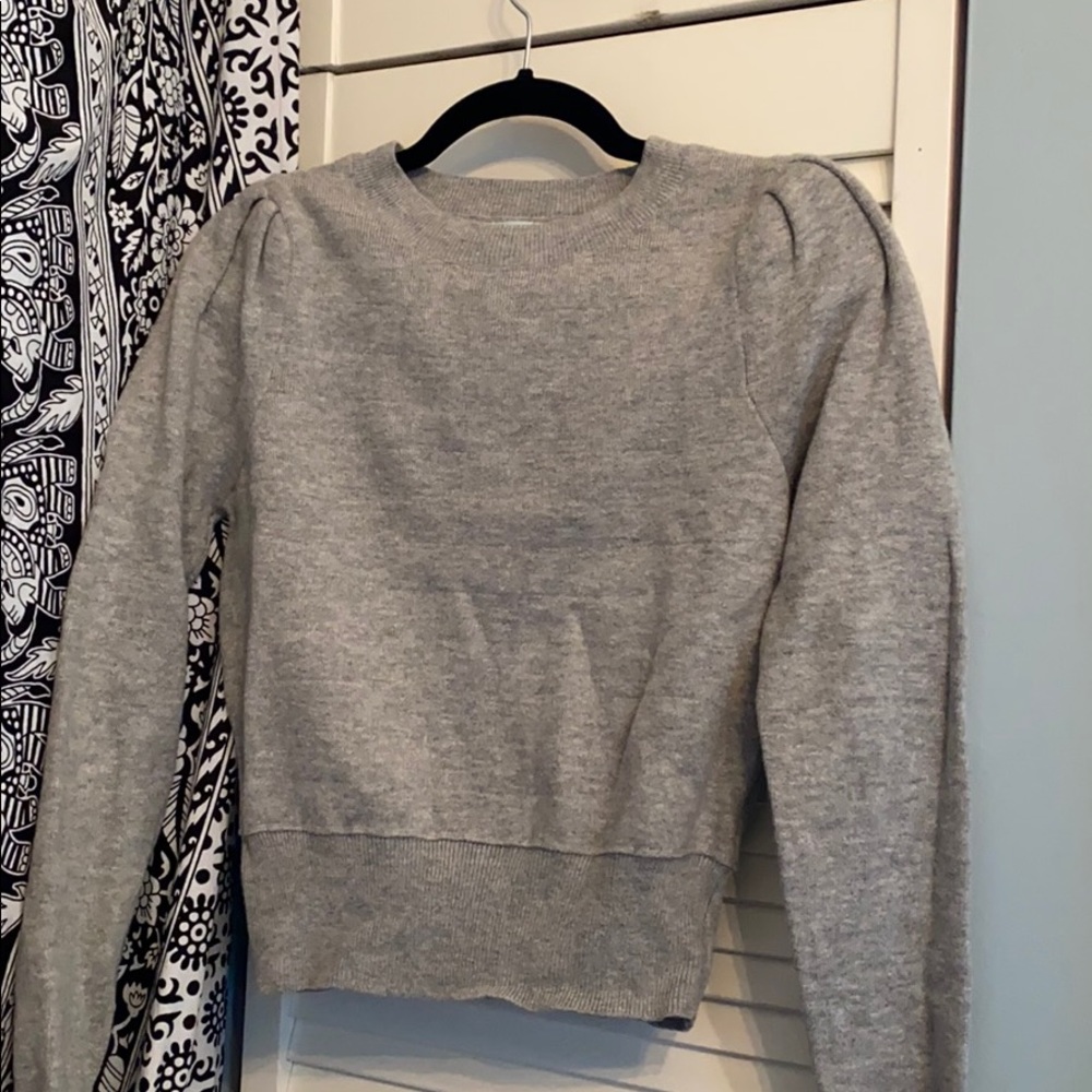 Gray crew neck.